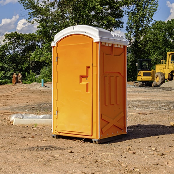 what is the cost difference between standard and deluxe portable restroom rentals in Angora Nebraska